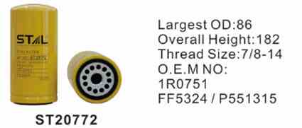 Фильтр топливный ST20772 STAL для спецтехники  Фильтр топливный ST20772 STAL для спецтехники